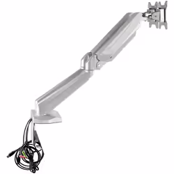 StarTech.com Desk Mount Dual Monitor Arm with USB & Audio - Desk Clamp VESA Mount for up to 32 inch Displays - 2x USB, 2x 3.5mm audio - Ergonomic Full Motion Dual Monitor Arm - Silver - Additional view 6