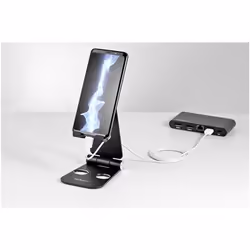 StarTech.com Phone and Tablet Stand - Foldable Universal Mobile Device Holder for Smartphones & Tablets - Adjustable Multi-Angle Ergonomic Cell Phone Stand for Desk - Portable - Black - Additional view 4