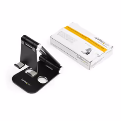 StarTech.com Phone and Tablet Stand - Foldable Universal Mobile Device Holder for Smartphones & Tablets - Adjustable Multi-Angle Ergonomic Cell Phone Stand for Desk - Portable - Black - Additional view 6