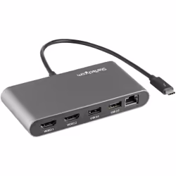 StarTech.com Thunderbolt 3 Mini Dock - Portable Dual Monitor Docking Station w/HDMI 4K 60Hz, 2x USB-A Hub (3.0/2.0), GbE - 11in/28cm Cable - TB3 Multiport Adapter - Mac/Windows - Additional view 4