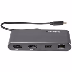 StarTech.com Thunderbolt 3 Mini Dock - Portable Dual Monitor Docking Station with DP 4K 60Hz, 1x USB-A Hub (USB 3.0/5 Gbps), GbE - 11in/28cm Cable - TB3 Multiport Adapter - Mac/Windows - Additional view 4