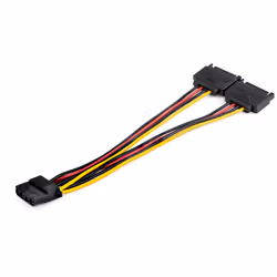 StarTech.com Dual SATA to LP4 Power Doubler Cable Adapter – 2 SATA to 4 Pin LP4 Internal PC Peripheral Power Supply Connector ...