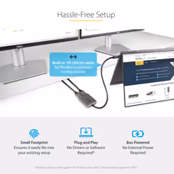 StarTech.com USB-C to Dual HDMI MST HUB - Dual HDMI 4K 60Hz - USB Type C Multi Monitor Adapter for Laptop w/ 1ft/30cm cable - DP 1.4 Multi-Stream Transport Hub - USB-C to HDMI Splitter - Additional view 8