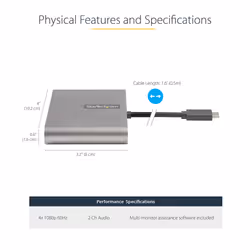 StarTech.com USB C to Quad HDMI Adapter, USB-C to 4x HDMI Monitor Converter for Windows (no support for macOS/ChromeOS/Linux) - TAA - Additional view 5