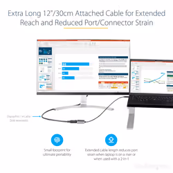StarTech.com USB C to DisplayPort Adapter - 8K/4K 60Hz USB-C to DisplayPort 1.4 Adapter Dongle - USB Type-C to DP Monitor Video Converter - Works w/Thunderbolt 3 - w/12" Long Attached Cable - Additional view 5