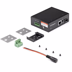StarTech.com Industrial Fiber to Ethernet Media Converter - 10/100/1000 Mbps SFP to RJ45/Cat6 - Singlemode/Multimode Optical Fiber to Copper Gigabit Network - 12-56V DC - IP-30/ -40 to +75C - Additional view 5