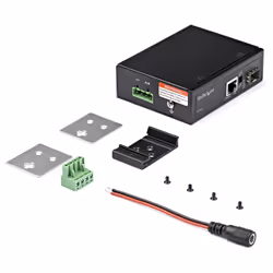 StarTech.com PoE+ Industrial Fiber to Ethernet Media Converter 60W - SFP to RJ45 - Singlemode/Multimode Fiber to Copper Gigabit Ethernet - Compact Size - IP-30/ -40 to +75C - Additional view 5