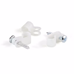 StarTech.com 100 Pack Screw Mount Cable Clamps - Large 7.9mm Bundle Cable Fastener/Holder - R-Type Single Reusable Nylon Clip - Screw Down Ethernet Cord Management Clamp - UL/94V-2 Rated TAA