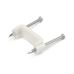 StarTech.com 100 Pack Cable Clips with Nails - Two Steel Nails - Reusable Nail-in Clamps - Brick/Drywall Cable Fasteners - Ethernet Cord/AV/Coax Cable - Mounting Cable Tacks - White - TAA