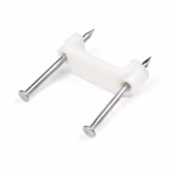 StarTech.com 100 Pack Cable Clips with Nails - Two Steel Nails - Reusable Nail-in Clamps - Brick/Drywall Cable Fasteners - Ethernet Cord/AV/Coax Cable - Mounting Cable Tacks - White - TAA
