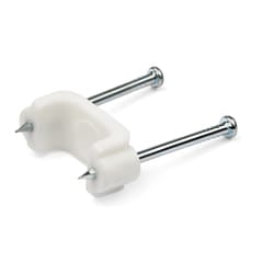 StarTech.com 100 Pack Cable Clips with Nails - Two Steel Nails - Reusable Nail-in Clamps - Brick/Drywall Cable Fasteners - Ethernet Cord/AV/Coax Cable - Mounting Cable Tacks - White - TAA