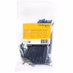 StarTech.com 5"(12cm) Reusable Cable Ties - 1/4"(7mm) wide, 1-1/8"(30mm) Bundle Dia. 50lb(22kg) Tensile Strength, Releasable Nylon Ties, Indoor/Outdoor, 94V-2/UL Listed, 100 Pack - Black - Additional view 5