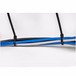 StarTech.com 8"(20cm) Cable Ties - 1/8"(4mm) wide, 2-1/8"(55mm) Bundle Diameter, 50lb(22kg) Tensile Strength, Nylon Self Locking Zip Ties with Curved Tip - 94V-2/UL Listed, 100 Pack - Black - Additional view 5