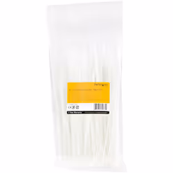 StarTech.com 8"(20cm) Cable Ties - 1/8"(4mm) wide, 2-1/8"(55mm) Bundle Diameter, 50lb(22kg) Tensile Strength, Nylon Self Locking Zip Ties with Curved Tip - 94V-2/UL Listed, 100 Pack - White - Additional view 6