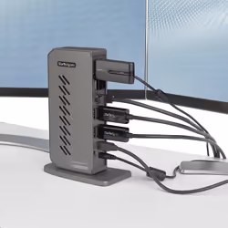 StarTech.com USB-C USB-A Dock - Hybrid Universal USB 3.0 Docking Station for USB-C or USB-A Laptop - Dual Monitor 4K 60Hz HDMI/DisplayPort - 6x USB-A, GbE - USB 3.1 Gen 1 - Windows/Mac - Additional view 7