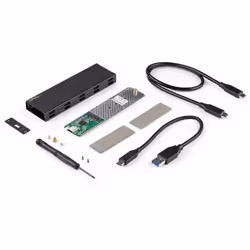 StarTech.com USB-C 10Gbps to M.2 NVMe or M.2 SATA SSD Enclosure - Portable External M.2 PCIe/SATA NGFF SSD Aluminum Case - USB Type-C & USB-A Host Cables - Supports 2230/2242/2260/2280 - Additional view 6