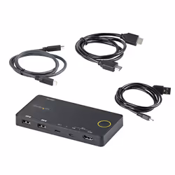 StarTech.com 2 Port Hybrid USB-A + HDMI & USB-C KVM Switch - Single 4K 60Hz HDMI 2.0 Monitor - Compact Desktop and/or Laptop HDMI KVM Switch - USB Bus Powered - Thunderbolt 3 Compatible - Additional view 6