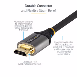 StarTech.com 16ft (5m) HDMI 2.1 Cable 8K - Certified Ultra High Speed HDMI Cable 48Gbps - 8K 60Hz/4K 120Hz HDR10+ eARC - Ultra HD 8K HDMI Cable - Monitor/TV/Display - Flexible TPE Jacket - Additional view 8