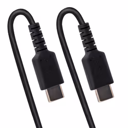 StarTech.com 20in (50cm) USB C Charging Cable, Coiled Heavy Duty Fast Charge & Sync USB-C Cable, USB 2.0 Type-C Cable, Rugged Aramid Fiber, Durable Male to Male USB Cable, Black - Additional view 5