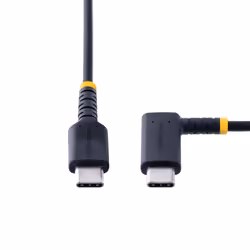 StarTech.com 3ft (1m) USB C Charging Cable Right Angle - 60W PD 3A - Heavy Duty Fast Charge USB-C Cable - Black USB 2.0 Type-C - Rugged Aramid Fiber - USB Charging Cord - Additional view 4