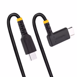 StarTech.com 3ft (1m) USB C Charging Cable Right Angle - 60W PD 3A - Heavy Duty Fast Charge USB-C Cable - Black USB 2.0 Type-C - Rugged Aramid Fiber - USB Charging Cord - Additional view 5