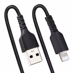 StarTech.com 50cm (20in) USB to Lightning Cable, MFi Certified, Coiled iPhone Charger Cable, Black, Durable TPE Jacket Aramid Fiber, Heavy Duty Coil Lightning Cable - Additional view 5