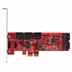 StarTech.com SATA PCIe Card - 10 Port PCIe SATA Expansion Card - 6Gbps - Low/Full Profile - Stacked SATA Connectors - ASM1062 Non-Raid - PCI Express to SATA Converter/Adapter - Additional view 6