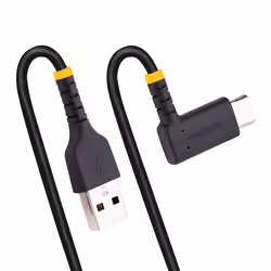 StarTech.com 1ft (30cm) USB A to C Charging Cable Right Angle - Heavy Duty Fast Charge USB-C Cable - Black USB 2.0 A to Type-C - Rugged Aramid Fiber - 3A - USB Charging Cord - Additional view 6