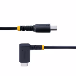 StarTech.com 6in (15cm) USB C Charging Cable Right Angle - 60W PD 3A - Heavy Duty Fast Charge USB-C Cable - Black USB 2.0 Type-C - Rugged Aramid Fiber - Short USB Charging Cord - Additional view 4