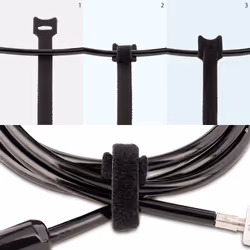 StarTech.com 6in Hook and Loop Cable Ties - 50 Pack - Black - Reusable Cable Straps - Adjustable and Flexible - Cord Organizer Tie/Wraps for Cable Management - Wire Loop Ties - Additional view 5