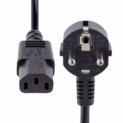StarTech.com 1m (3ft) Computer Power Cord, 18AWG, EU Schuko to C13 Power Cord, 250V 10A, Black Replacement AC Cord, TV/Monitor Power Cable, Schuko CEE 7/7 to IEC 60320 C13 Power Cord - PC Power Supply Cable - Additional view 4
