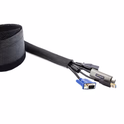 StarTech.com 10ft (3m) Cable Management Sleeve, Trimmable Heavy Duty Cable Wrap, 1.2" (3cm) Dia. Polyester Mesh Computer Cable Manager/Protector/Concealer, Black Cord Organizer/Hider - Additional view 6