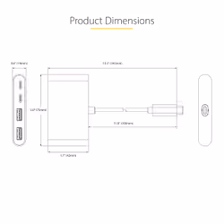 StarTech.com 4-Port USB-C Hub with 100W Power Delivery Pass-Through - 2x USB-A + 2x USB-C - USB 3.0 5Gbps - 1ft (30cm) Long Cable - Portable USB Type-C to USB-A/C Hub - Additional view 6