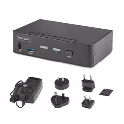 StarTech.com 2-Port DisplayPort KVM Switch, 8K 60Hz / 4K 144Hz, Single Display, DP 1.4, 2x USB 3.0 Ports, 4x USB 2.0 HID Ports, Push-Button & Hotkey Switching, TAA Compliant - OS Independent, Metal Housing - Additional view 5