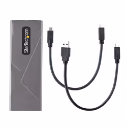 StarTech.com USB-C 10Gbps to M.2 NVMe or M.2 SATA SSD Enclosure - Tool-free External M.2 PCIe/SATA NGFF SSD Aluminum Case - USB Type-C&A Host Cables - Supports 2230/2242/2260/2280 - Additional view 5