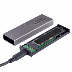 StarTech.com USB-C 10Gbps to M.2 NVMe or M.2 SATA SSD Enclosure - Tool-free External M.2 PCIe/SATA NGFF SSD Aluminum Case - USB Type-C&A Host Cables - Supports 2230/2242/2260/2280 - Additional view 6