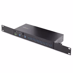 StarTech.com 16-Port Industrial USB 3.0 Hub 5Gbps, Metal, DIN/Surface/Rack Mountable, ESD Protection, Terminal Block Power, up to 120W Shared USB Charging, Dual-Host Hub/Switch - Additional view 8