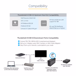 StarTech.com Thunderbolt 4 Dock, 96W Power Delivery, Single 8K/Dual Monitor 4K 60Hz, 3xTB4/USB4 ports, 4xUSB-A, SD, GbE, Thunderbolt 4 Docking Station for Windows or TB3 MacBook, 0.8m Cable - Additional view 8