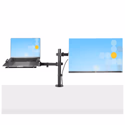 StarTech.com Monitor Arm with VESA Laptop Tray, For a Laptop (4.5kg/9.9lb) and a Single Display up to 32" (8kg/17.6lb), Black, Vented Tray, Adjustable Laptop Arm Mount, C-clamp/Grommet Mount - Additional view 5
