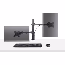 StarTech.com Monitor Arm with VESA Laptop Tray, For a Laptop (4.5kg/9.9lb) and a Single Display up to 32" (8kg/17.6lb), Black, Vented Tray, Adjustable Laptop Arm Mount, C-clamp/Grommet Mount - Additional view 7