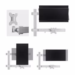 StarTech.com Six-Monitor Desk Mount with Crossbar, Up To 32-inch Computer Screens, Max 17.6lb (8kg) each, Dual Column, C-clamp/Grommet, Height Adjustable - Additional view 6