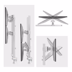 StarTech.com Six-Monitor Desk Mount with Crossbar, Up To 32-inch Computer Screens, Max 17.6lb (8kg) each, Dual Column, C-clamp/Grommet, Height Adjustable - Additional view 8