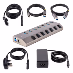 StarTech.com 7-Port Self-Powered USB-C Hub with Individual On/Off Switches, USB 3.0 5Gbps Expansion Hub w/Power Supply, Desktop/Laptop USB-C to USB-A Hub, USB Type C Hub w/BC 1.2 - Additional view 6