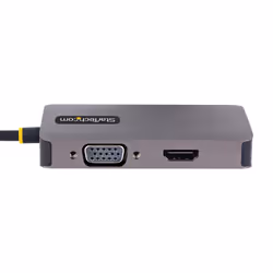 StarTech.com USB C Video Adapter, USB C to HDMI DVI VGA Adapter, Up to 4K 60Hz, Aluminum, Multiport Video Display Adapter, Thunderbolt 3 / 4 Compatible, USB Type C Travel Adapter