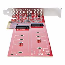 StarTech.com Dual M.2 PCIe SSD Adapter Card, PCIe x8 / x16 to Dual NVMe or AHCI M.2 SSDs, PCI Express 4.0, 7.8GBps/Drive, Bifurcation Required - Windows/Linux Compatible - Additional view 4