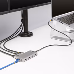 StarTech.com USB-C Triple Monitor Multiport Adapter, Dual 4K 60Hz + 4K 30Hz HDMI & DisplayPort, 3-Port USB 10Gbps Hub, 100W PD Pass-Through, GbE, Travel Dock, Windows & ChromeOS - Additional view 7
