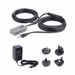 StarTech.com USB Extender Hub, 10m USB 3.0 Extension Cable with 4-Port USB-A Hub, Active/Bus Powered USB Repeater Cable, Optional 20W Power Supply Included, ESD Protection - Additional view 7