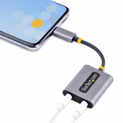 StarTech.com USB-C Headphone Splitter, USB Type C Dual Headset Adapter w/Mic Input, USB C to 3.5mm Audio Adapter/Earphone Dongle, USB C to Audio Jack/Aux Output, 24-bit DAC - Additional view 7