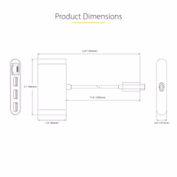 StarTech.com 3-Port USB-C Hub with Ethernet - 3x USB-A - Gigabit Ethernet - USB 3.0 5Gbps - Bus-Powered - 1ft/30cm Long USB Type-C Host Cable - GbE - Portable USB-C to USB-A Hub - Additional view 6
