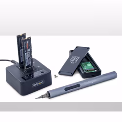 StarTech.com 1:1 M.2 NVMe Drive Duplicator, Standalone M.2 SSD Cloner/Copier up to 90GBpm, USB 3.2 20Gbps M.2 Dual-Bay Drive Dock, USB-C/A Cables Included - Additional view 6